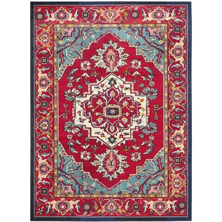 Safavieh Monaco Power Loomed Large Rectangle Area RugRed & Turquoise 8 x 10 ft. MNC207C-810